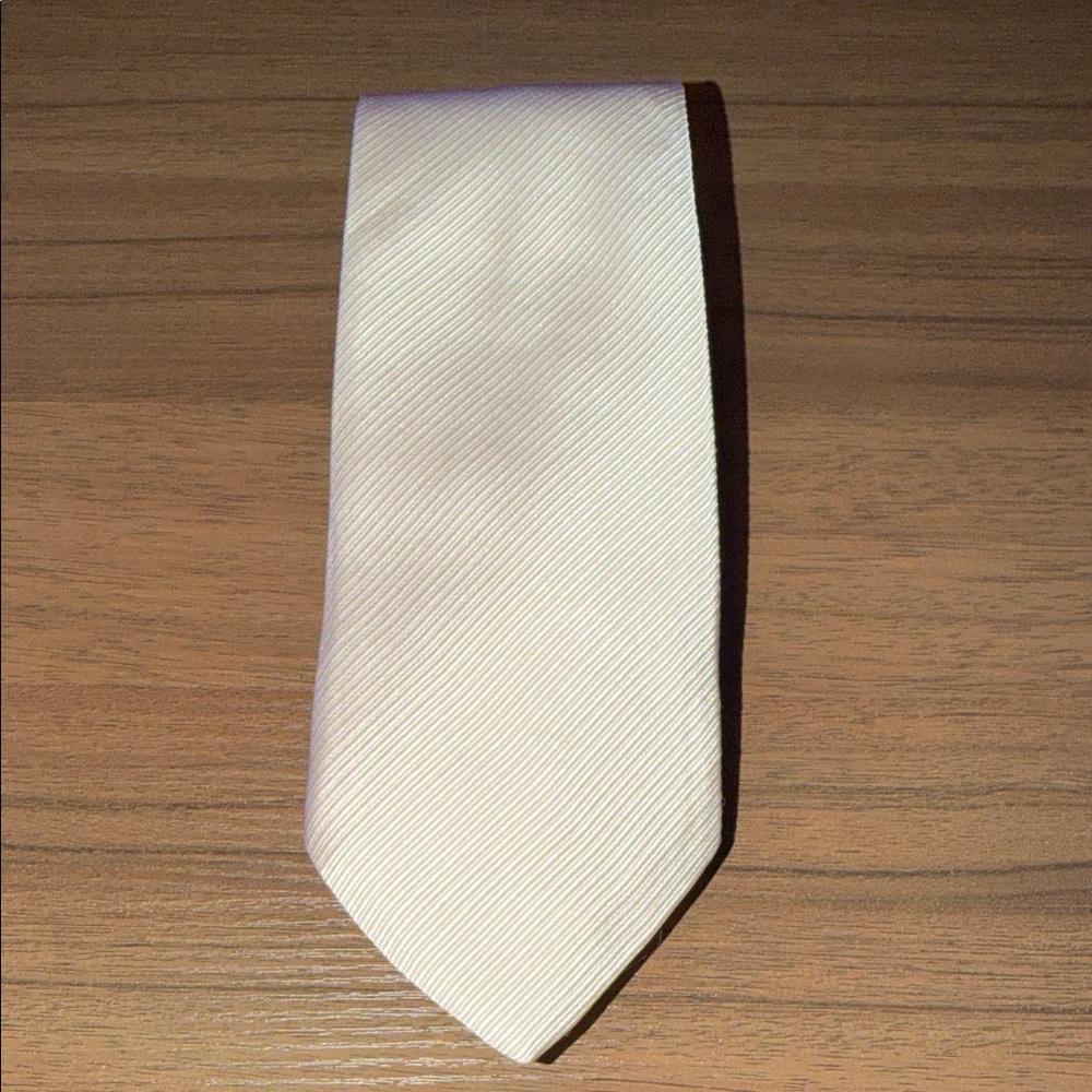 David Donahue White Classic Silk Tie